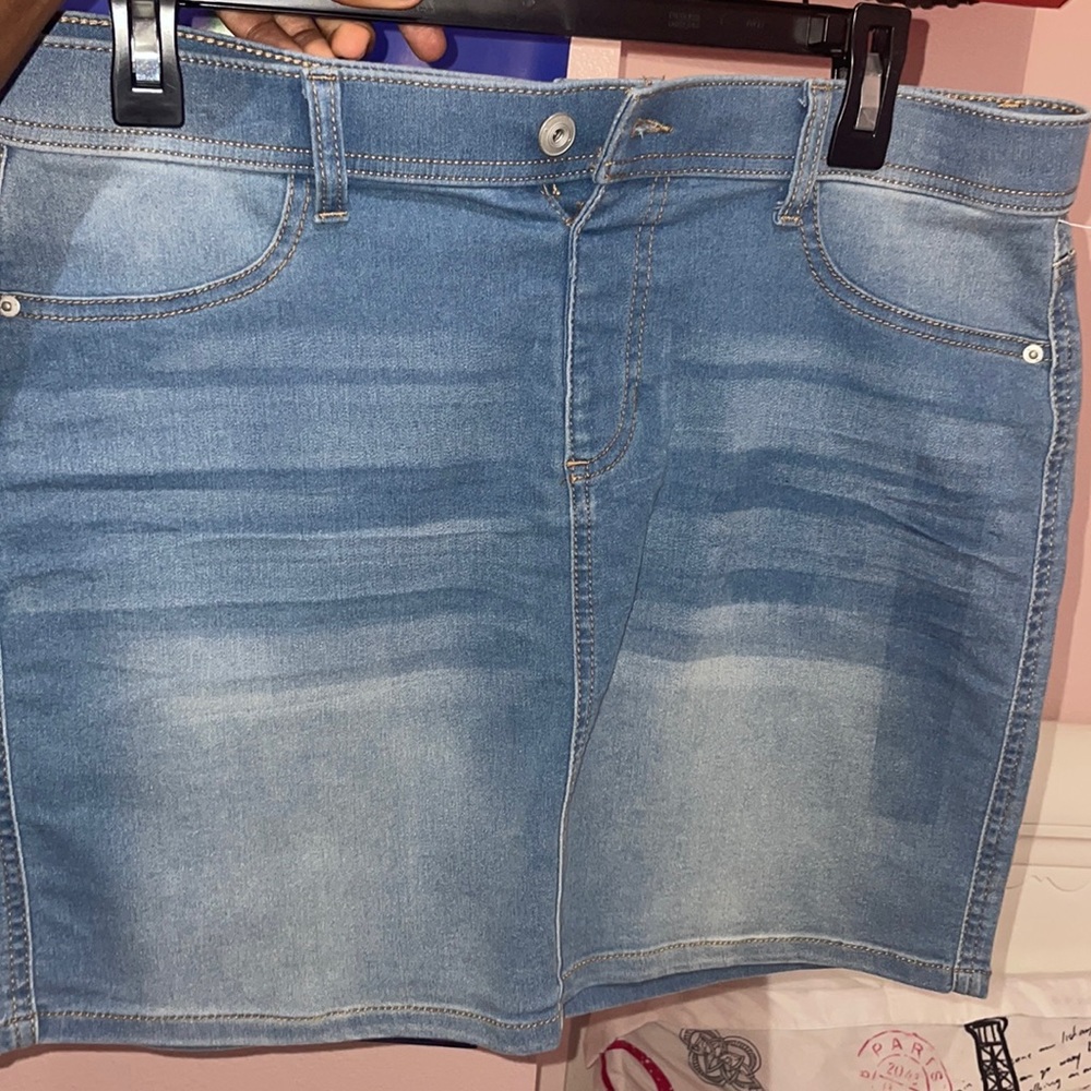 blue jean skirt